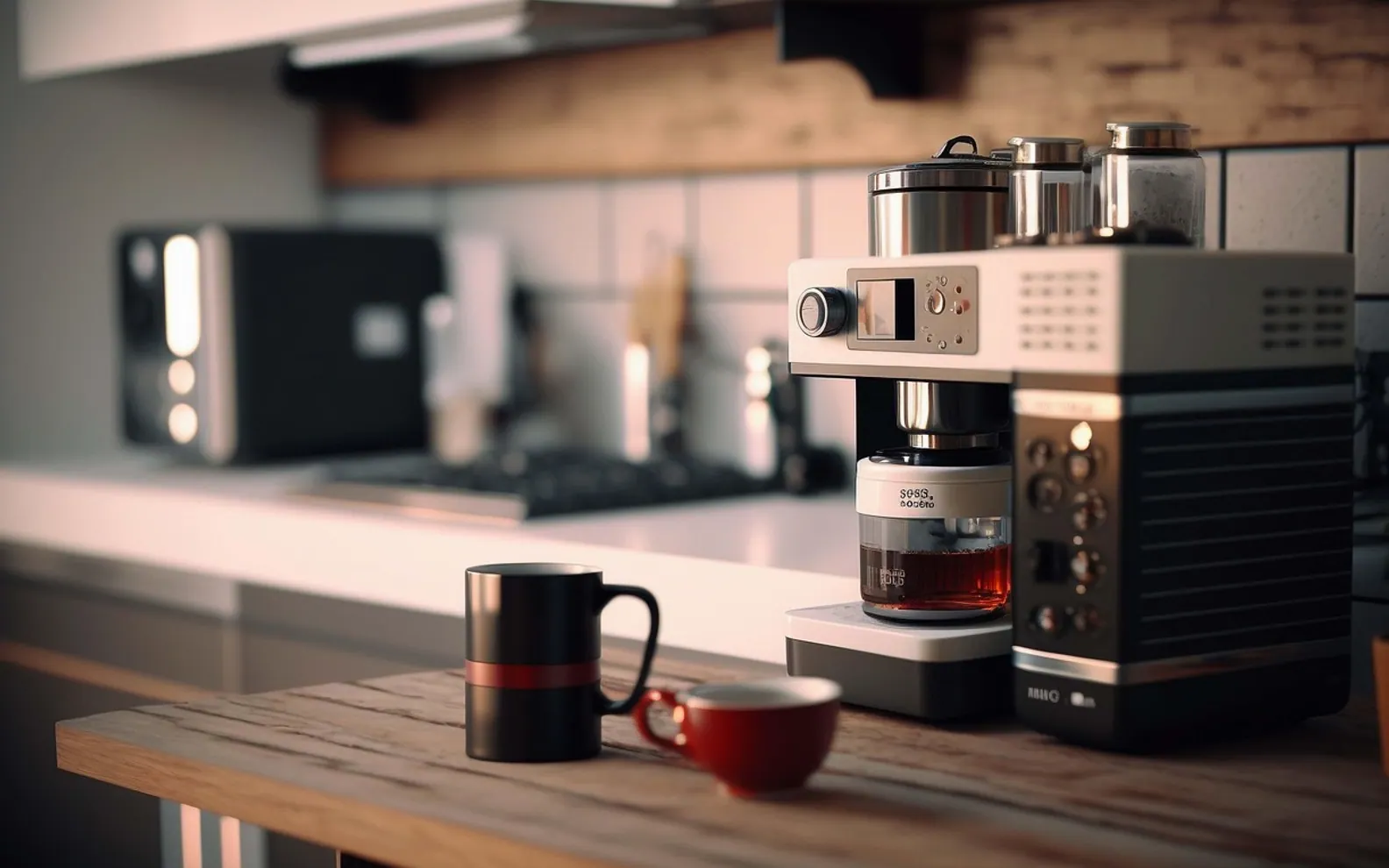 Ai generated, kitchen and coffee machine